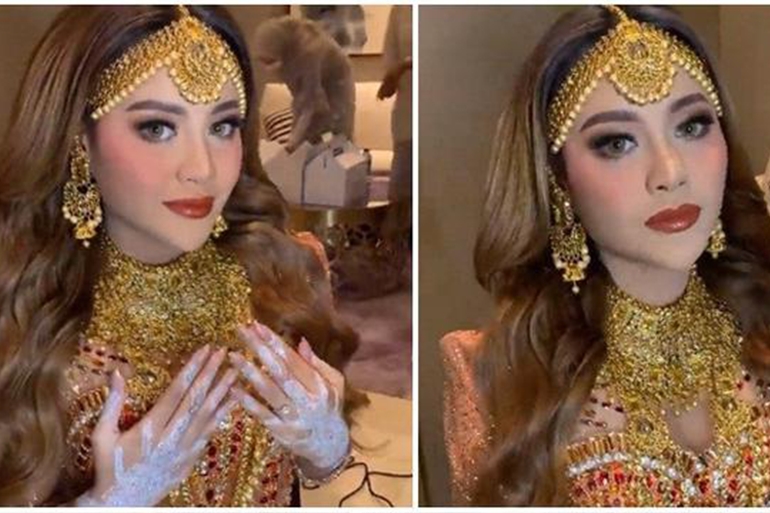 Detail Makeup Aurel Hermansyah di Henna Night, Cantik bak Bintang Bollywood