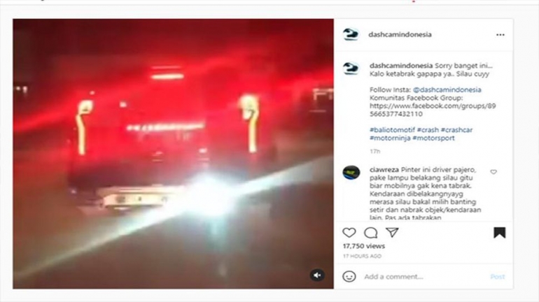 Masih Norak, Pengemudi Pasang Lampu Sorot Jadi Lampu Rem Kelap-kelip