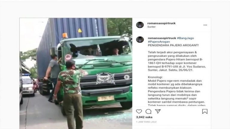 Pengemudi Pajero Aniaya Sopir Truk di Jakarta Utara